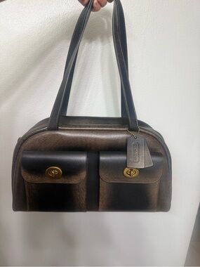 Coach Large Loved Leather Twin Turnlock Bag